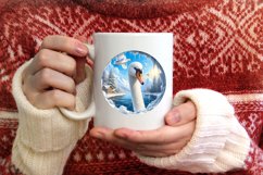 Icy Wall with Smiling Swan Sublimation PNG Product Image 3