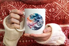 Round Molten Candy Christmas Digital Painting PNG Product Image 4