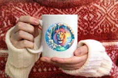 Melting Ice Wall with Smiling Lion Sublimation PNG Product Image 3