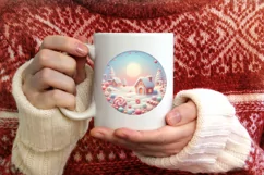 Pastel Molten Candy Winter Scene Sublimation PNG Product Image 4