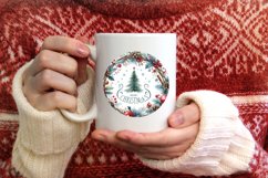 Merry Christmas Round Ornament Sublimation PNG Product Image 3