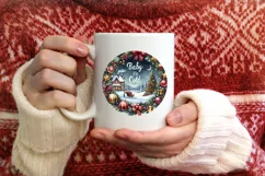 Christmas Scene Baby it's Cold Outside Ornament Sublimation Product Image 4