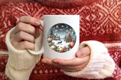 Winter Scene Watercolor Large Text PNG Product Image 3