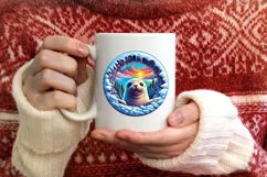 Snow Wall Seal Round Ornament Sublimation PNG Product Image 4
