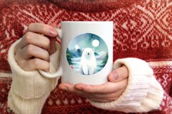 Polar Bear Christmas Ornament Sublimation PNG Product Image 4