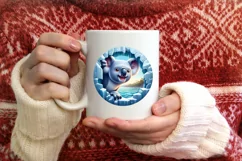 Icy Koala Round Ornament Sublimation PNG Product Image 3