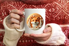 Fox Christmas Ornament Sublimation PNG Product Image 3