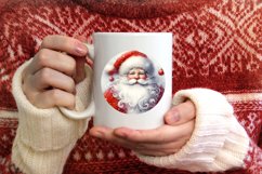 Santa Christmas Round Ornament Sublimation PNG Product Image 3
