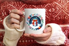 Gift Winter Scene Round Ornament Sublimation PNG Product Image 3