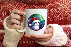 Round Penguin Christmass Sublimation PNG Product Image 1