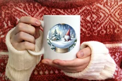 3D Winter Gnome Round Ornament Sublimation PNG Product Image 4