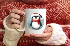 Penguin Christmas Ornament Sublimation PNG Product Image 3