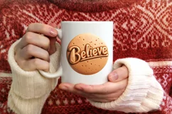3D BELIEVE Round Ornament Sublimation PNG Product Image 4