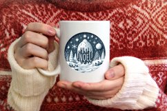 3D Winter Noel Round Ornament Sublimation PNG Product Image 1
