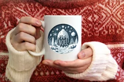 3D Winter Noel Round Ornament Sublimation PNG Product Image 1