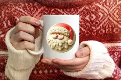 Round Santa Christmas Ornament PNG Product Image 4