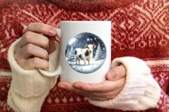 Cow Winter Scene Sublimation PNG Product Image 3