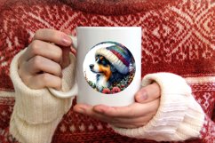 Watercolor Round Christmas Ornament PNG Product Image 1