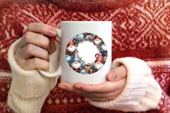 Winter Gnomes White Christmas Round Ornament Sublimation PNG Product Image 4