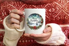 3D Merry Christmas Winter Scene Sublimation PNG Product Image 3