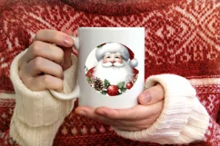 Winter Snowflake Round Ornament Sublimation PNG Product Image 4