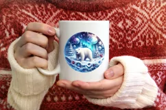 Winter Polar Bear Ornament Sublimation PNG Product Image 1