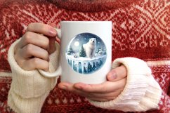 Winter Polar Bear Ornament Sublimation PNG Product Image 3