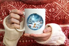 Winter Dog Ornament Sublimation PNG Product Image 3