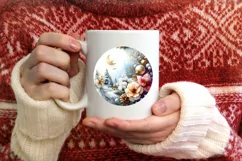 Winter Flowers Ornament Sublimation PNG Product Image 3