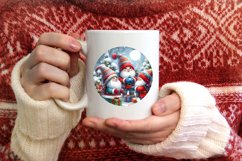 Winter Gnomes Round Ornament Sublimation PNG Product Image 1