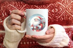 Santa Pastel Round Ornament Sublimation PNG Product Image 3