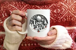 Love and Joy Round Melting Winter Scene Vector PNG Product Image 3