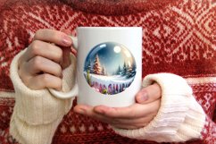 Winter Scene with Flowers Round Ornament PNG Product Image 1