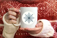 Snowflake Winter Watercollor Christmas Ornament Sublimation Product Image 1