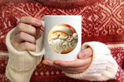 3d Martzipan Santa Christmas Ornament Sublimation PNG Product Image 4