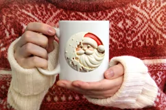 3d Martzipan Santa Christmas Ornament Sublimation PNG Product Image 1