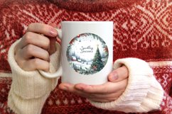 Winter Scene with Sparkling Seasons Sublimation PNG Product Image 1