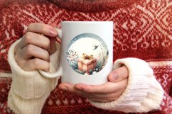 Gift Round Christmas Ornament Sublimation PNG Product Image 3