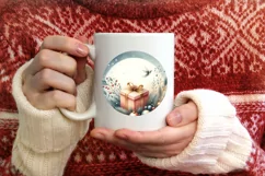 Gift Round Christmas Ornament Sublimation PNG Product Image 3