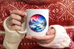3D Winter Scene Believe Round Christmas Ornament Sublimation Product Image 3