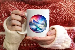3D Winter Scene Believe Round Christmas Ornament Sublimation Product Image 3
