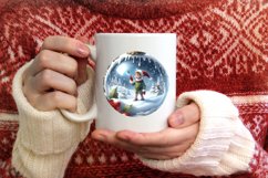 3D Winter Scene with Elf Ornament Sublimation PNG Product Image 3