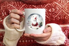 Santa Round Christmas Ornament Sublimation PNG Product Image 1
