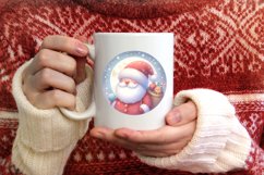 Santa Round Ornament Sublimation PNG Product Image 3