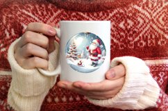 Santa Round Ornament Sublimation PNG Product Image 4