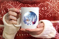 Santa Round Ornament Sublimation PNG Product Image 1
