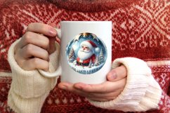Santa Round Ornament Sublimation PNG Product Image 4