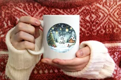 Baby it's Cold Outside Round Christmass Ornament Sublimation Product Image 4