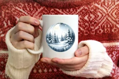 3D Winter Scene Spain Round Christmas Ornament Sublimation Product Image 4