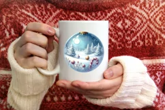 3D Winter Scene with Candies Ornament Sublimation PNG Product Image 1